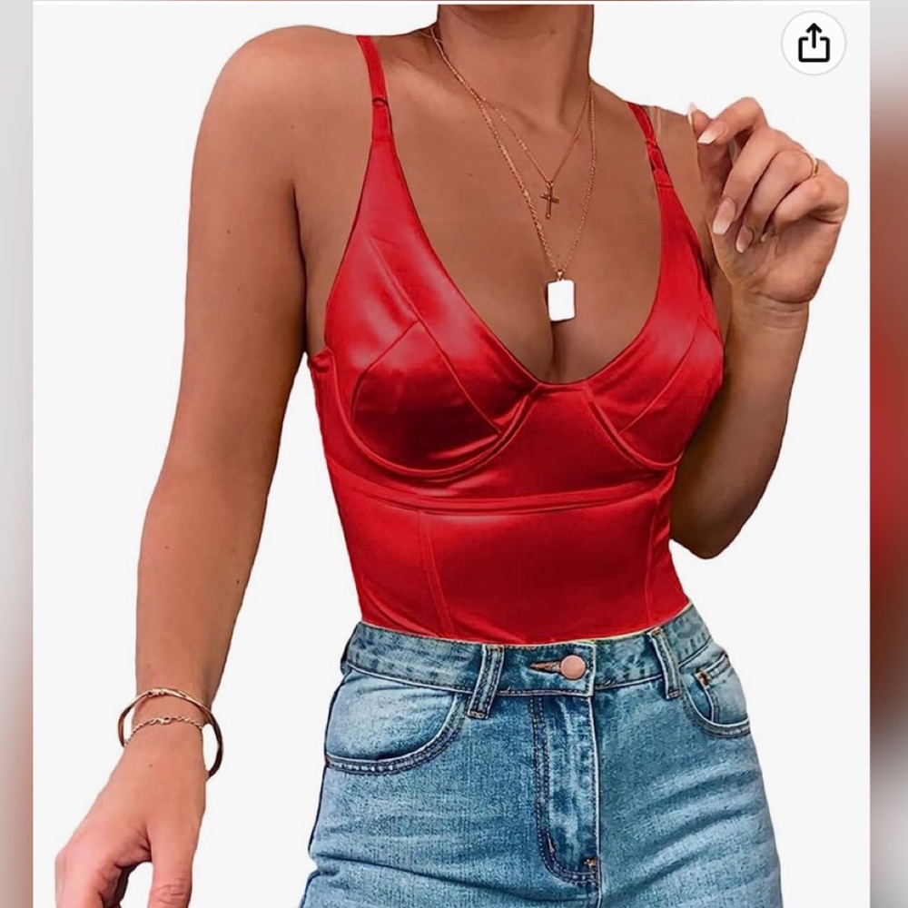 Women’s Shiny Satin Bodysuit